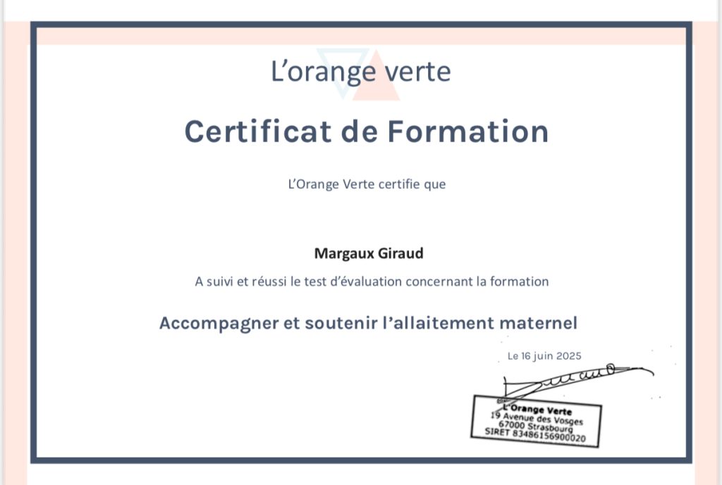 Certificat professionnel en accompagnement à l’allaitement, expertise reconnue pour soutenir les mamans dans leur allaitement serein.