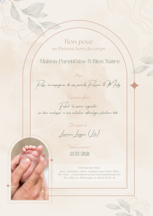 E.carte cadeau Maison parent'aise & bien naître